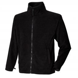 BLACK - Unisex Microfleece Jacket with embroidered college logo (Staff only)