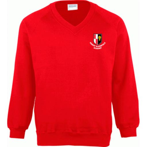 Sweatshirt Red V-neck with Academy Crest 44" Size: XL