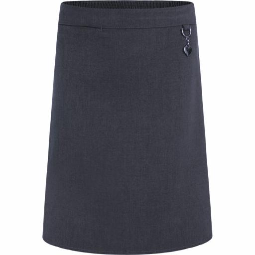 Junior Girls Straight Skirt with Elasticated Waist - Grey