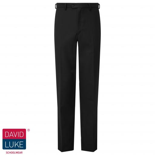Boys Flat Front Trousers - Black