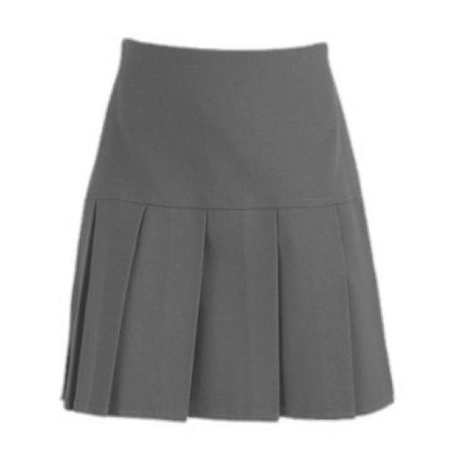 Girls Drop Waist Fan Pleated Skirt - Grey