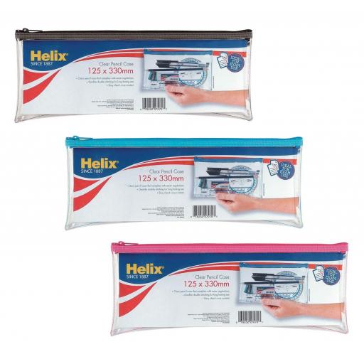 Helix® Clear PVC Pencil Case with 30cm Ruler