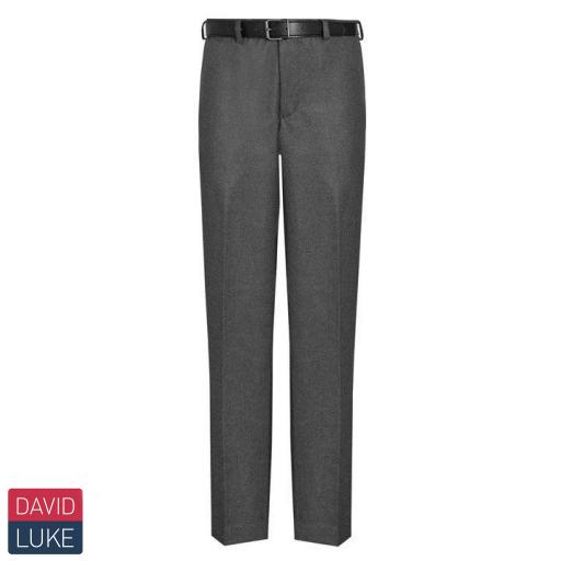 Boys Flat Front Trousers - Grey